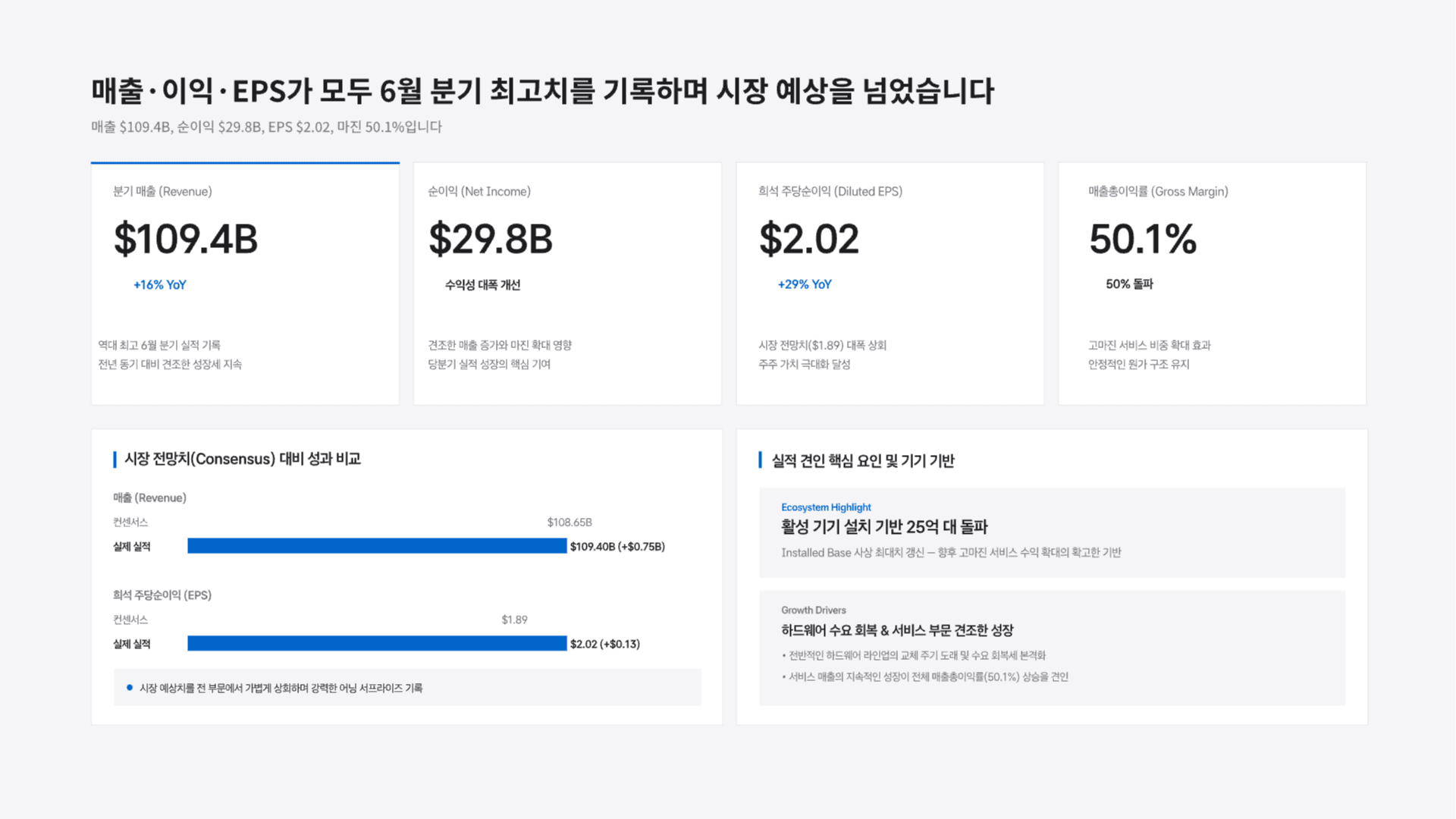 애플 FY26 3분기 실적 분석 2페이지